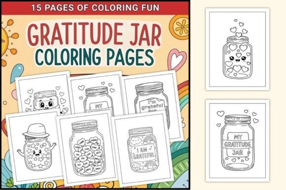 Download Gratitude Jar Coloring Pages for Kids - K Collection