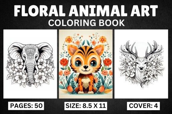 Download Floral Animal Art - Coloring Book - K Collection