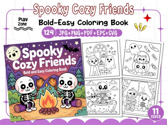 Download Spooky Cozy Friends Coloring Pages - K Collection