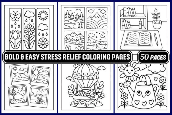 Download Bold and Easy Stress Relief Coloring - Coloring Collection