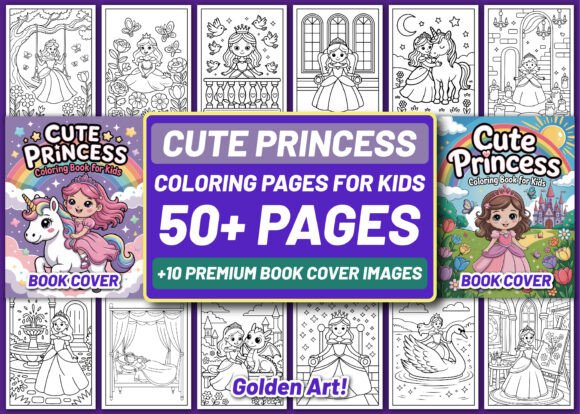 Download 50 Cute Princess Coloring Pages for Kids - K Collection
