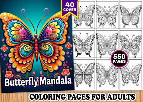 Download Adults Butterfly Mandala Coloring Book - K Collection