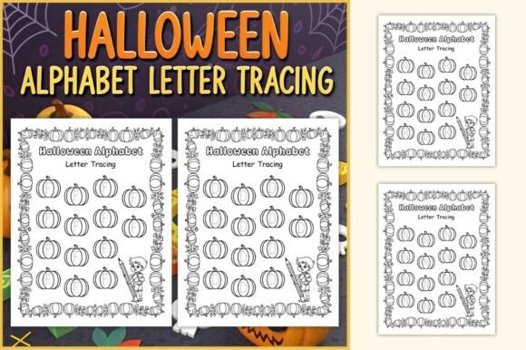 Download Halloween Alphabet Tracing Worksheets - K Collection
