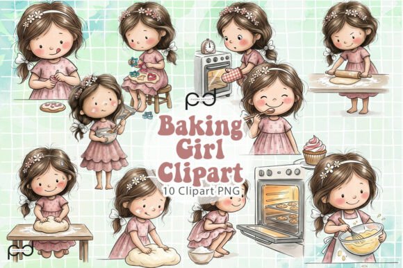 Download Baking Girl Illustrations Graphics - K Collection