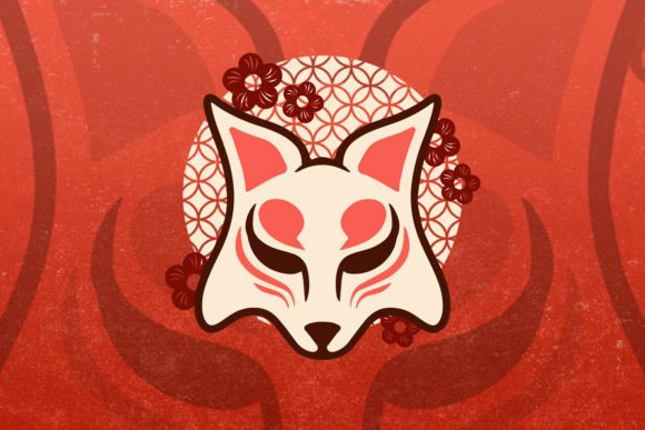 Download Mandala Flower Kitsune Mask Vector - K Collection