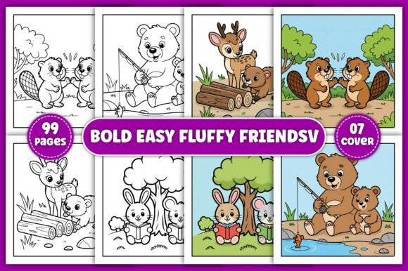 Download Bold Easy Fluffy Friends Coloring Pages - Coloring Collection