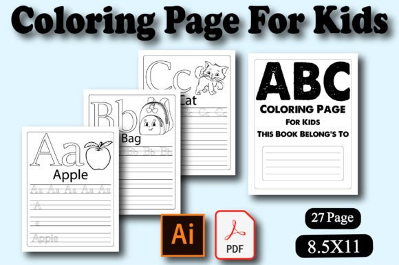 Download ABC Coloring Page for Kids KDP Interior - K Collection