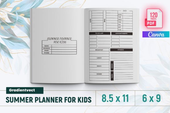 Download (KDP) Summer Planner for Kids for Canva - K Collection