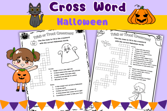 Download Halloween Crossword Worksheets - K Collection