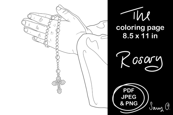 Download Prayer Hands Rosary for Coloring Book - K Collection