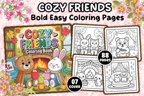 Download Cozy Friends Coloring Pages for Adults - Coloring Collection