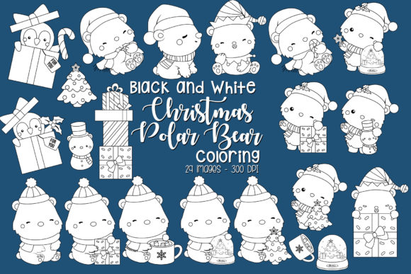Download Black and White Coloring Polar Bear - K Collection