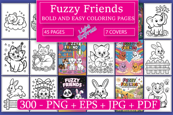 Download Fuzzy Friends Coloring Pages for Kids - K Collection