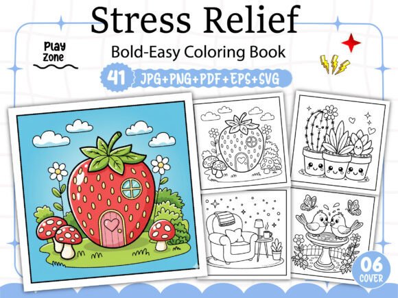 Download Bold &amp; Easy Stress Relief Coloring Pages - Coloring Collection