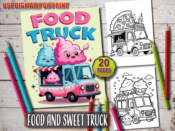 Download Kawaii Food Trucks Coloring Book - K Collection