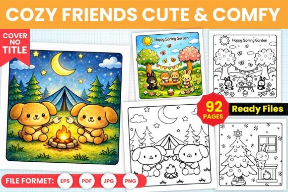 Download Cozy Friends Cute &amp; Comfy Coloring Pages - Coloring Collection